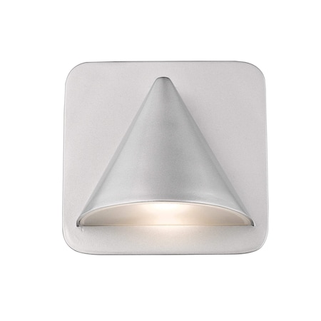 Z-Lite Obelisk 1 Light Outdoor Wall Sconce, Silver & Sand-blast glass 578SL-LED